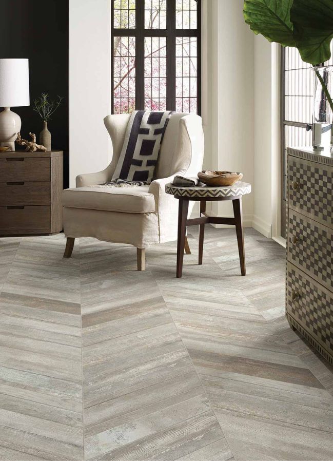 wood look tile flooring in a Bradenton FL living room